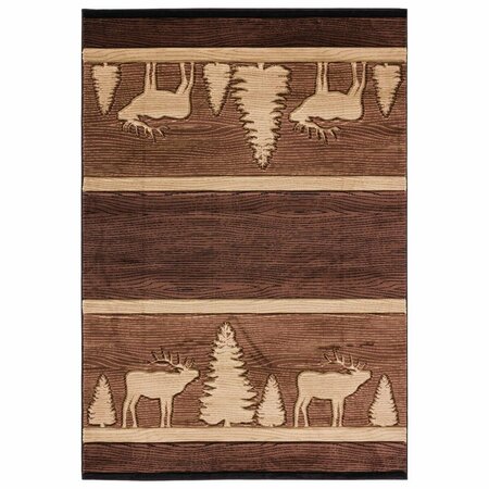 UNITED WEAVERS OF AMERICA Cottage Deering Brown Area Rectangle Rug, 7 ft. 10 in. x 10 ft. 6 in. 2055 41750 912